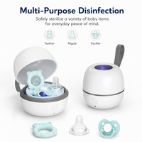 Stérilisateur UV Portable pour Sucettes, Boîte de Stérilisation Rapide en 3 Min, Rechargeable, LED UVC, Désinfectant pour Sucettes de Bébé, Idéal Voyage, Sans BPA, Prise en Charge OEM