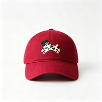 Casquette de baseball coréenne brodée motif chien de dessin animé mignon, en coton doux à large bord pour homme et femme, chapeau de soleil amincissant le visage pour couple