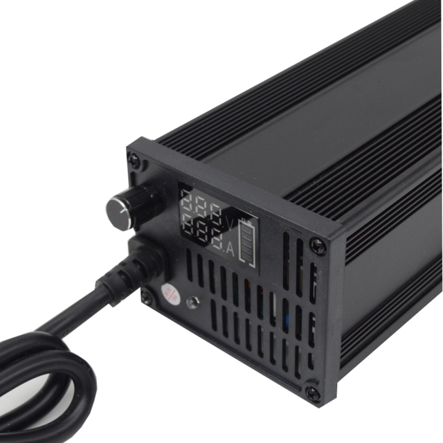 High-Power 48V10A Aluminum Shell Lithium Battery Charger Adjustable Intelligent Electric Charger for Cars DC Port