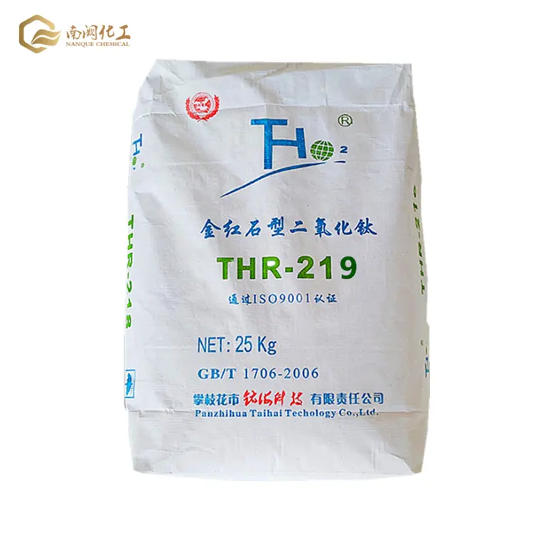 Sulfate Titanium Dioxide Rutile THR-219 with good gloss retention used in Exterior Rigid PVC, Car Paint and Decorative paper