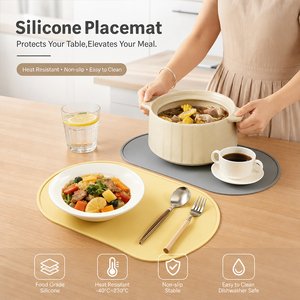 Customized 400mm <b>silicone</b> placemat Diameter Heat Resistant Eco-Friendly Anti-Slip <b>Silicone</b> <b>mat</b> Welcome to inquire - Product Image 1