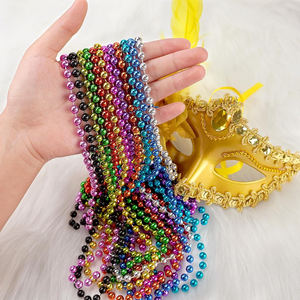 Collares coloridos con cuentas de 33 pulgadas, collar de cuentas de <span class=keywords><strong>Mardi</strong></span> <span class=keywords><strong>Gras</strong></span> para disfraz de <span class=keywords><strong>Mardi</strong></span> <span class=keywords><strong>Gras</strong></span>, decoración del Día de Patricio, favores de fiesta de cumpleaños - Product Image 4