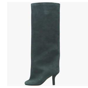 Sepatu bot heel wanita, Kasut tanggal tinggi selutut jari bulat nyaman untuk perempuan - Product Image 4