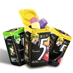 Gomme à mâcher avec saveur de <span class=keywords><strong>citron</strong></span> et à la menthe, 50g, saveur de <span class=keywords><strong>fraise</strong></span>, bonbon, prix de gros, gomme à mâcher sans sucre, 40g - Product Image 1