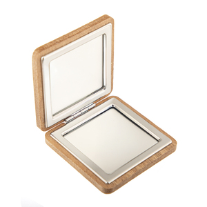 Portable 60x60mm Square Acacia Wood Cosmetic Compact <b>Mirror</b> Chrome Rim Dual HD Glass Handbag Purse <b>Vanity</b> <b>Mirror</b> Wholesale - Product Image 6