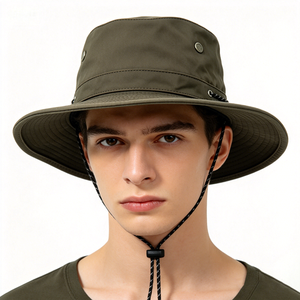 Chapeau Bob Safari Unisexe à Large Bord en Toile Imprimée, Imperméable, Protection Anti-UV, pour Activités de Plein Air, Décontracté, Sport, Pêche, avec Sangle de Menton Réglable - Product Image 1