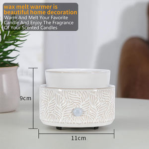Diffuseur d'arômes électrique en céramique <span class=keywords><strong>pour</strong></span> usage intérieur, brûleur de <span class=keywords><strong>cire</strong></span> sculpté en forme de feuille, cadeau de décoration <span class=keywords><strong>pour</strong></span> les fêtes et l'inauguration de maison - Product Image 3