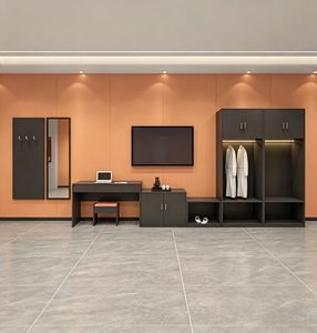 Modernes Melamin-Hotelbett-Set für Gästezimmer, Apartments, <span class=keywords><strong>B</strong></span>&<span class=keywords><strong>B</strong></span> & <span class=keywords><strong>Motel</strong></span>-Möbel - Product Image 5