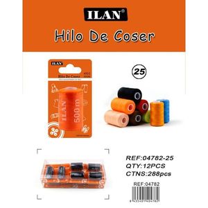 Filo da cucito Ilan 500m colorato assortito per macchine da cucire e cucito a mano - Product Image 1