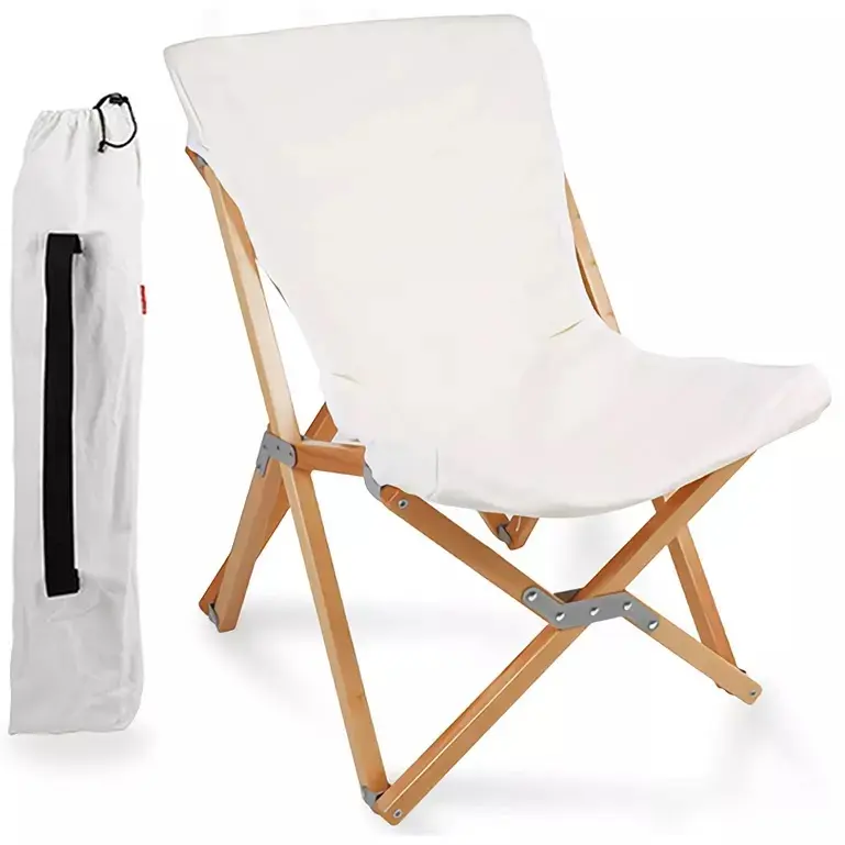 Outdoor Portable Beach Wooden Folding Beach Camping Canvas Lounge Chair Butterfly Chair