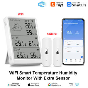 Estación Meteorológica Inteligente Tuya para el Hogar, Control por Aplicación Android, Pronóstico <span class=keywords><strong>Digital</strong></span> Interior/Exterior por Wi-Fi, <span class=keywords><strong>2</strong></span> Sensores, Higrómetro, Temperatura, ABS - Product Image 2