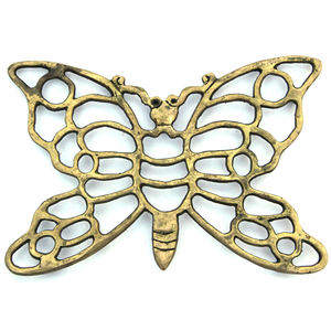 Cast Aluminium Antique Gold Butterfly Metal Kitchen <b>Trivet</b> - Product Image 1