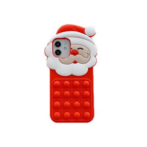 Feliz Navidad-funda de silicona para teléfono móvil, carcasa con Relieve a presión para Iphone <span class=keywords><strong>12</strong></span> 13 Pro Max Xr Xs X 8 <span class=keywords><strong>7</strong></span> 6 - Product Image 1