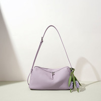Bolso de Hombro de Cuero TC de Primera Calidad para Mujer, Bolso Bandolera Minimalista de Lujo con Adorno Floral, Bolso de Mano de Cuero Vacuno Genuino 2026
