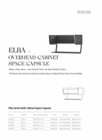 ELLECASA Série Elba : Armoire murale capsule spatiale avec panier coulissant, étagère de rangement de cuisine avec comptoir escamotable