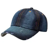 Unisex Cappello Personalizzato 6 pannello cowboy Topi Jeans berretto da baseball Del Denim