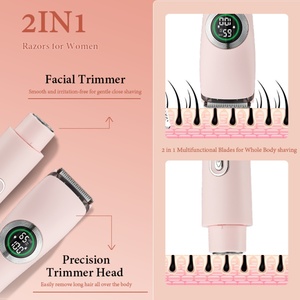 Afeitadora Eléctrica Doble Portátil con Carga USB, Resistente al Agua IPX7, para Bikini, Rostro, Cejas, Axilas y Piernas, para Mujer - Product Image 3