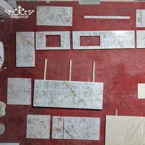 Plan de travail de cuisine en quartzite blanc Cristallo du Brésil, rétroéclairé, moderne, poli, pour villa, appartement, hôtel - Product Image 1