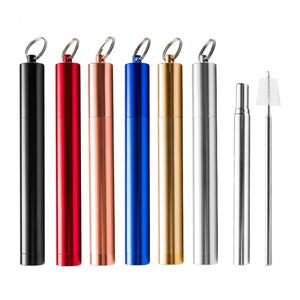 Food Grade Portable Telescopic <b>Drinking</b> Metal <b>Straw</b> Gradient Stainless Steel <b>Straws</b> - Product Image 1