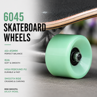 Roues de skateboard en PU 60 mm 82A à rebond élevé avec roulements ABEC-7, certifiées ISO9001, lisses et durables, 5 couleurs disponibles, pour longboard et cruiser