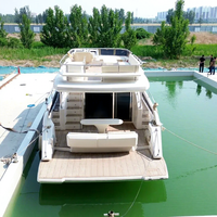 Yacht à moteur en fibre de verre de 50 pieds, console simple, flybridge, deux moteurs Cummins 205 CV diesel, CCS CE, 2 cabines, prêt à être expédié