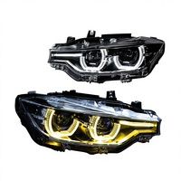WLJ Nouveau Phare Projecteur LED Bicolore Blanc Jaune 24V 5000K pour BMW Série 3 F30 F35 13-18 DRL Clignotant Dynamique