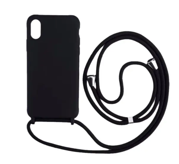 Hot Sale Silicone Crossbody Hanging Neck Phone Shell Cover with Lanyard Neck Strap Mobile Phone Back Case For iphone