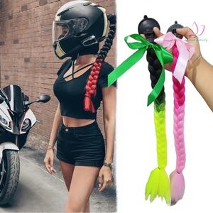 Nuove Parrucche Intrecciate per Casco Moto con Ventosa, Trecce Multicolore per Accessori Casco Bici e Moto - Product Image 2