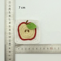 Applique carrée de fruits de 7 cm, tissée à la machine, imitation crochet fait main, à coudre pour chapeaux et poches de vêtements, accessoires DIY