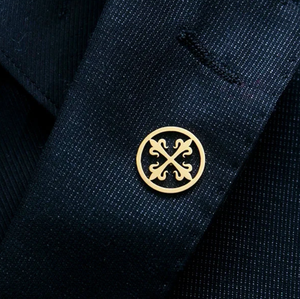Épinglette Ronde Monogramme Dorée en Acier Inoxydable 316L Anti-ternissement, Bijou pour Homme, Accessoire de Mode pour <span class=keywords><strong>Manteau</strong></span> - Product Image 2