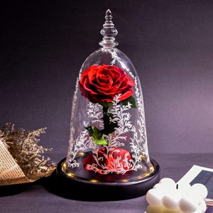 <span class=keywords><strong>La</strong></span> Bella y <span class=keywords><strong>la</strong></span> <span class=keywords><strong>Bestia</strong></span> Rosa Encantada Glicerina Preservada en Vidrio - Regalo de San Valentín - Product Image 5