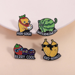 เข็มกลัด<span class=keywords><strong>รูป</strong></span>สัตว์ผลไม้แสนตลกเข็มเคลือบของขวัญสำหรับงานเลี้ยงมะม่วงสัญลักษณ์สำนวนผสมกล้วย - Product Image 1