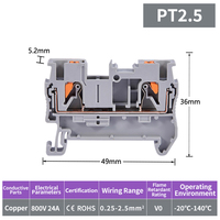 Connecteur rapide sans vis HPT2.5 PA66 800V 24A pour installation, bornier électrique à ressort à montage sur rail DIN