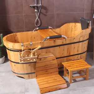 Icebath Home Bathing Cold PlungeBath Thickened Solid Wood Bathtub For Adult Bathtub Wood Bucket For Children Cypress Bathtub