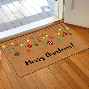 Alfombra de Entrada Personalizada con Diseño Navideño, Antideslizante, de Imitación de Fibra de Coco, para Exteriores, Sala de Estar, Entrada, Puerta - Product Image 3