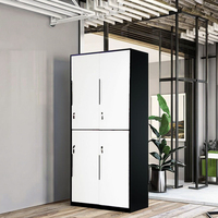 CHNSMILE OEM Armoire de Rangement Autoportante Blanc Mat Assemblée, Multifonctionnelle pour Vêtements et Literie, avec Serrure à Clé
