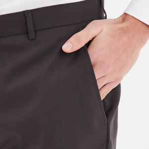 Premium Casual Mid Waist Polyester Straight Leg Pleated <b>Mens</b> <b>Trousers</b> with Adjustable Leg Clips Waist Loops Five Pocket Design - Product Image 4