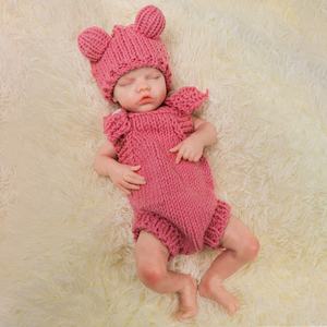 Realista <span class=keywords><strong>tipo</strong></span> B suave 17 pulgadas 43Cm silicona sólida completa Sleepy ojos cerrados <span class=keywords><strong>Reborn</strong></span> Baby Boy para niños pequeños juguete 2,5Kg 5.3Lbs peso - Product Image 2