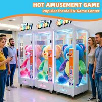 Machine à griffes miniature commerciale personnalisée à monnayeur, avec fonction de minuterie et lumières LED, pour centre commercial et salle d'arcade, pour la distribution de jouets en peluche