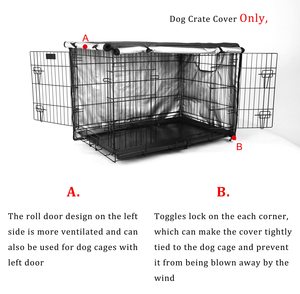 Couverture de <span class=keywords><strong>Cage</strong></span> à Double porte pour chien, imperméable, Durable et léger, couverture de chenil pour animaux de compagnie, couverture de <span class=keywords><strong>Cage</strong></span> de Protection pour chiens, noir - Product Image 4