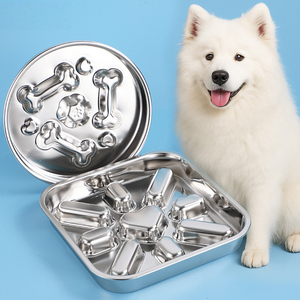 Ciotola Multiforme <span class=keywords><strong>in</strong></span> Acciaio Inox 304 per Animali Domestici, Tappetino Quadrato Anti-ingozzamento per <span class=keywords><strong>Cani</strong></span> <span class=keywords><strong>e</strong></span> <span class=keywords><strong>Gatti</strong></span>, Ciotola Antiscivolo per Cibo <span class=keywords><strong>e</strong></span> Acqua - Product Image 4