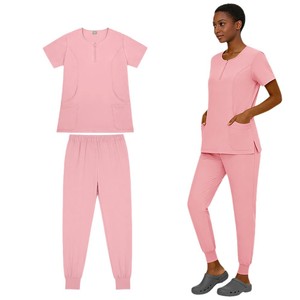 Unisex Scrub Set Moisture Wicking Comfortable Split Uniform For Medical Dental Cosmetic Workwear S XXL - Product Image 5