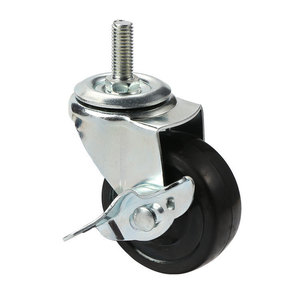 Furniture Casters 2.5 Inch Rubber Wheel With Brake Screw Mount Industrial Design Durable Metal Construction - Product Image 4