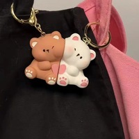 Porte-clés en PVC 3D en gros Mengda, porte-clés magnétique pour couple, porte-clés en caoutchouc personnalisé.
