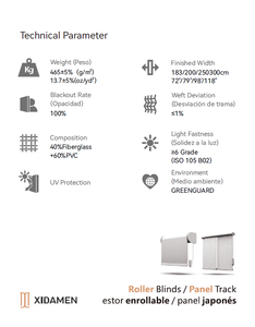 Tela Opaca de Espuma de PVC y Fibra de Vidrio de Alta Resistencia, 100% Bloqueo de Luz, Protección UV para Cortinas Enrollables de <span class=keywords><strong>Oscuridad</strong></span> <span class=keywords><strong>Total</strong></span> - Product Image 5