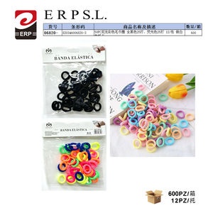 Attaches pour cheveux en nylon colorées, 50 pièces, couleurs mélangées, 12 paquets de bandes élastiques pour cheveux - Product Image 3