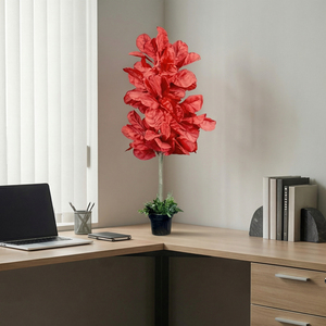 Planta Artificial de Croton Rojo, Planta Decorativa en Maceta de Tacto Real para Decoración de Interiores en Hogar, Oficina, Hotel y Eventos - Product Image 2