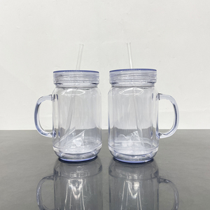 Bán Buôn 20 Oz Quả Cầu Tuyết Rõ Ràng Long Lanh Acrylic Cốc Cốc Với Lỗ 20 Oz Không Thể Phá Vỡ Nhựa <span class=keywords><strong>Mason</strong></span> <span class=keywords><strong>Jar</strong></span> Cốc Cho UV Dtf Kết Thúc Tốt Đẹp - Product Image 3