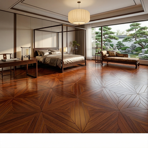 Échantillon Gratuit <span class=keywords><strong>Parquet</strong></span> Chinois Neuf en Padauk Artisanat Géométrique de Précision Luxe Rétro Bois Ingénierie 450x450mm Résistant à l'Usure - Product Image 2