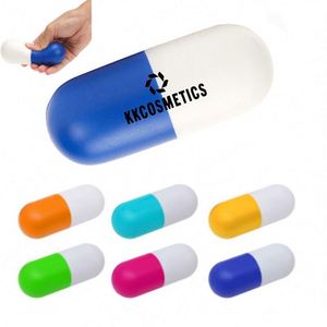 Pelota Antiestrés Personalizada con Forma de Cápsula, con Logotipo, de Espuma PU Suave, Regalo Promocional, Alivio Efectivo para la Ansiedad - Product Image 1
